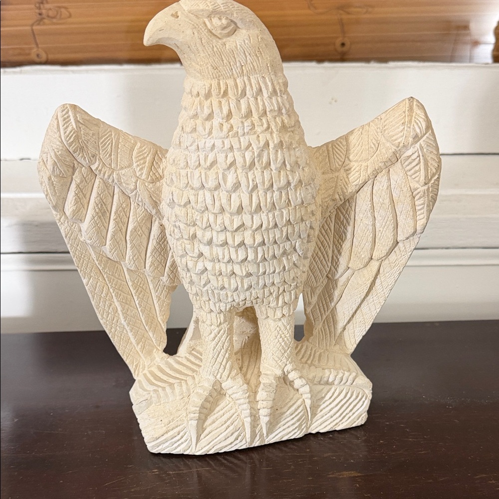 Elegant Cream Eagle Sculpture